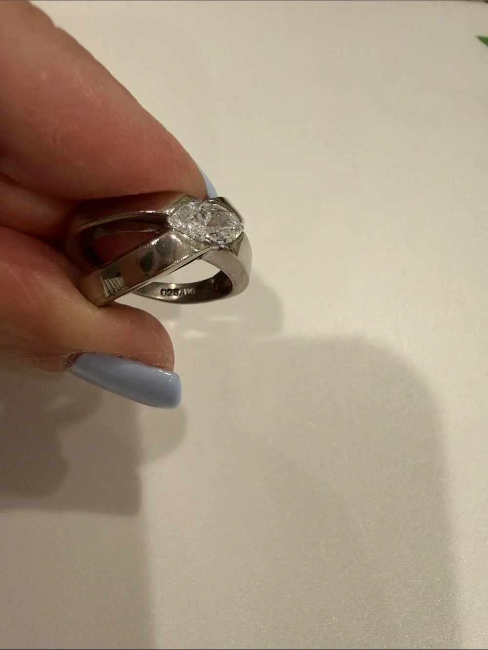 925 Sterling Silver Marquise CZ Crossover Ring - Silver Size 6